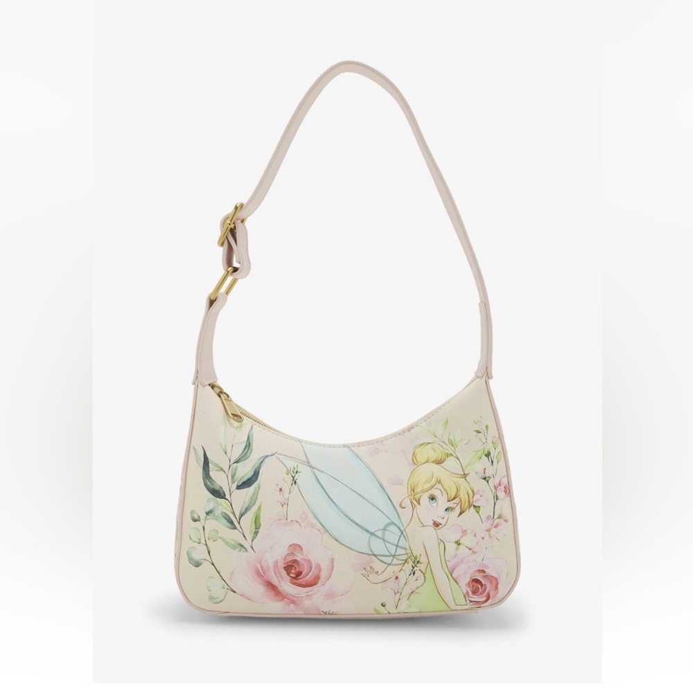 Disney Tinkerbell Floral Fairy Print Shoulder Bag new